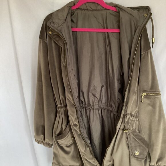 Current Seen Velour Jacket Women's Size Medium Fully Lined Hidden Front Zipper - Picture 4 of 10